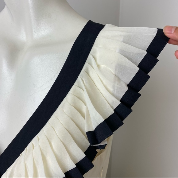 Rory Beca XXI Ivory Pleated Chiffon Ruffle Dress - Picture 5 of 11